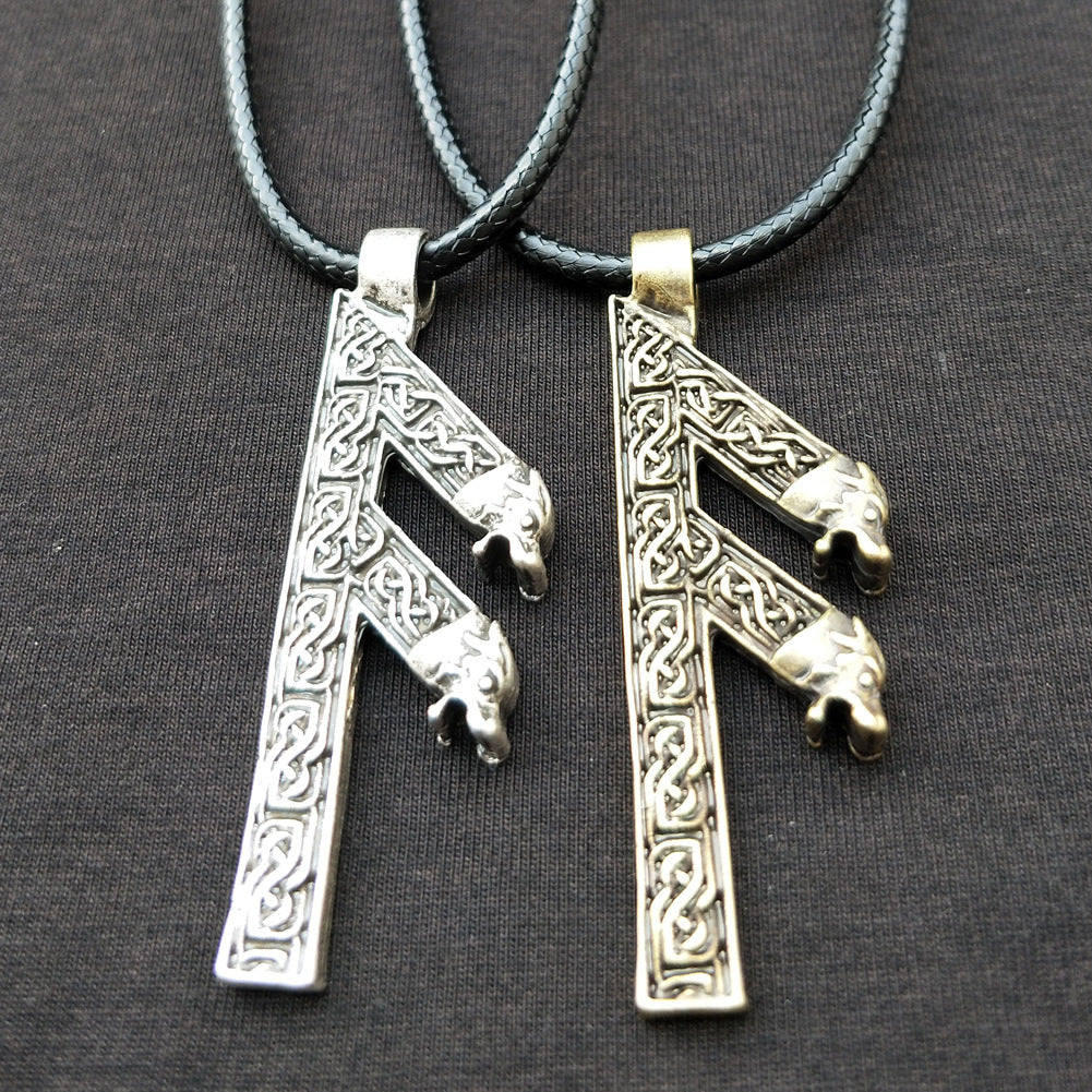 Viking Mythology Men's Amulet Necklace - Retro Nordic Pendant