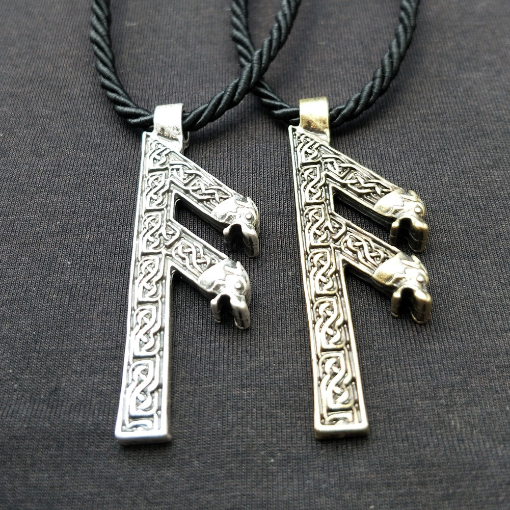 Viking Mythology Men's Amulet Necklace - Retro Nordic Pendant