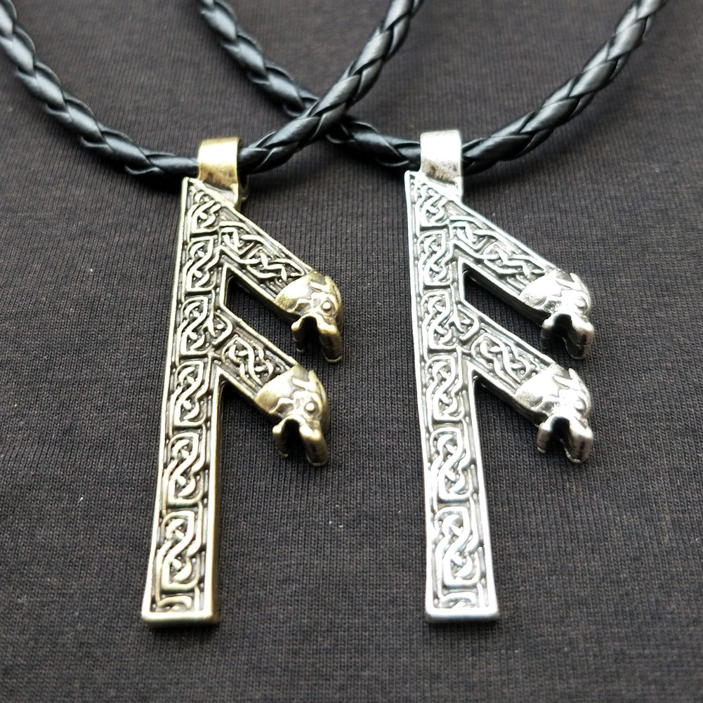 Viking Mythology Men's Amulet Necklace - Retro Nordic Pendant