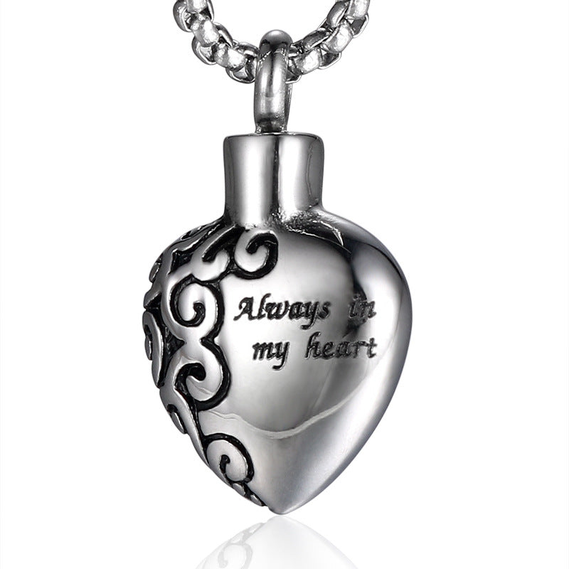 Stylish Titanium Steel Pet Urn Pendant Necklace - Men's Perfume Bottle Jewelry