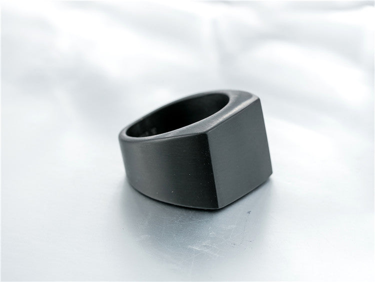 Minimalist Titanium Steel Men's Square Ring