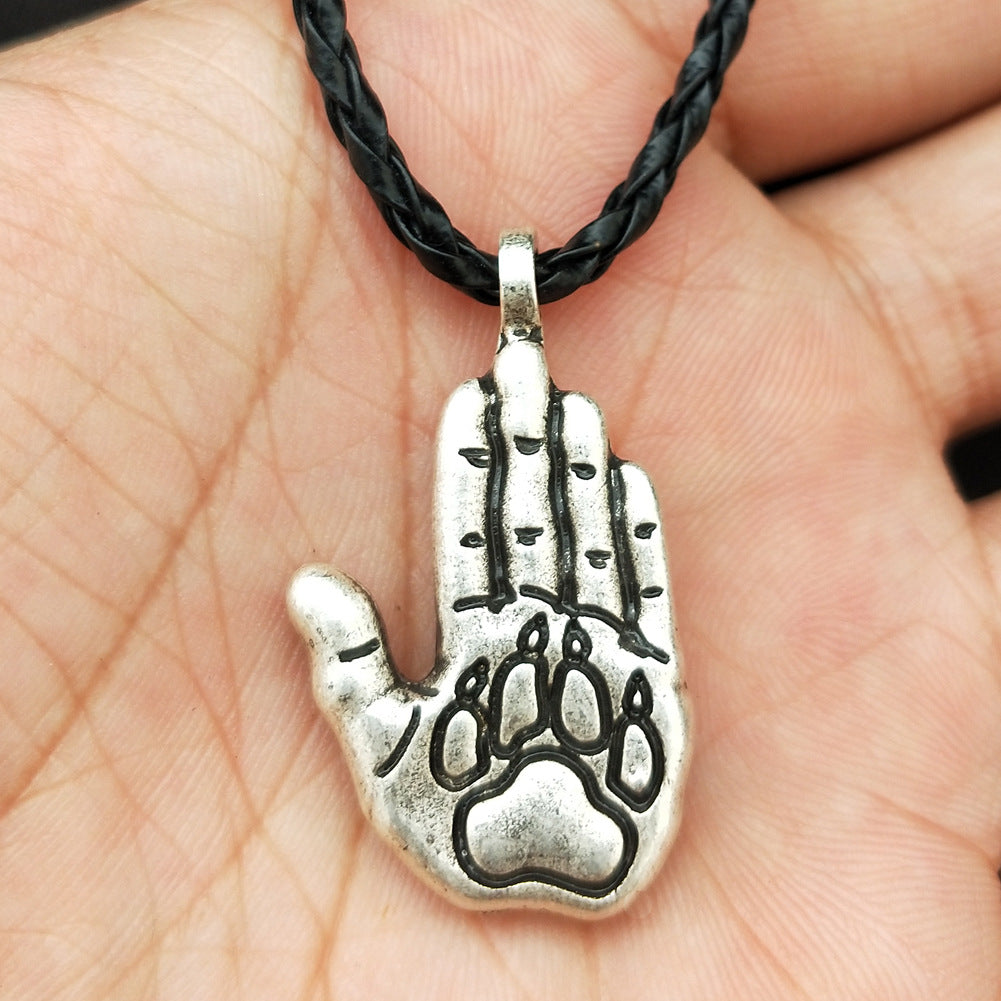 Viking Bear Claw Palm Pendant Necklace: A Symbol of Harmony with Nature