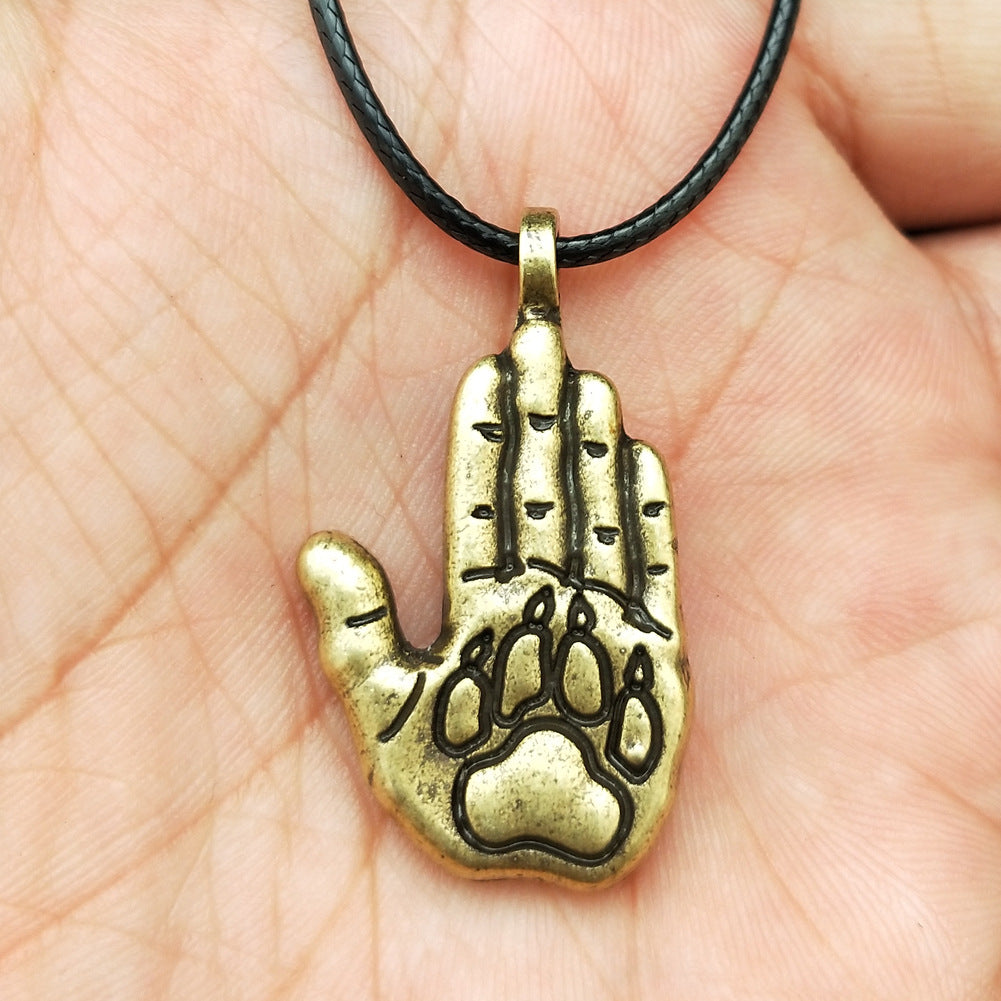 Viking Bear Claw Palm Pendant Necklace: A Symbol of Harmony with Nature