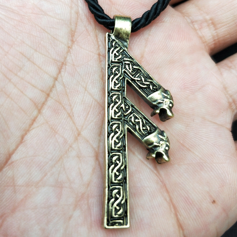 Viking Mythology Men's Amulet Necklace - Retro Nordic Pendant