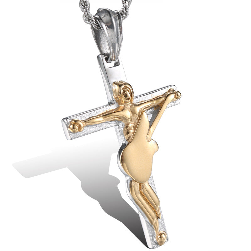 Trendy Hip-Hop Guitar Pendant in Titanium Steel for Men - European and American Fashion Design