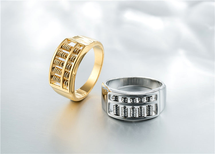 Elegant Titanium Steel Ring with Fashionable Beads