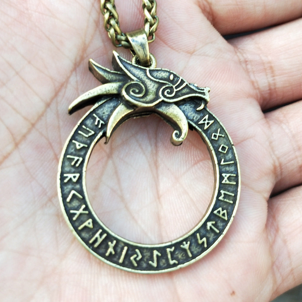 Dragon Rune Legacy Necklace for Men - Norse Mythology Jewelry