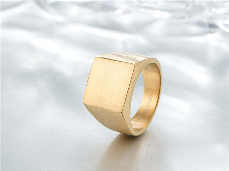 Minimalist Titanium Steel Men's Square Ring