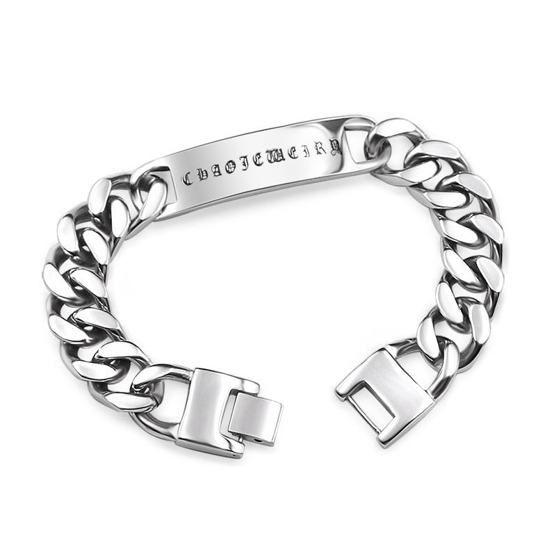 Men's Stylish Titanium Steel Punk Wristband - Minimalist Chic Design