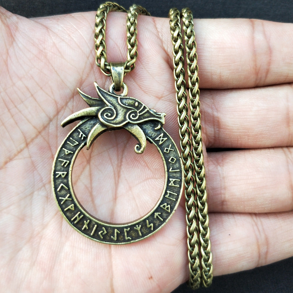 Dragon Rune Legacy Necklace for Men - Norse Mythology Jewelry