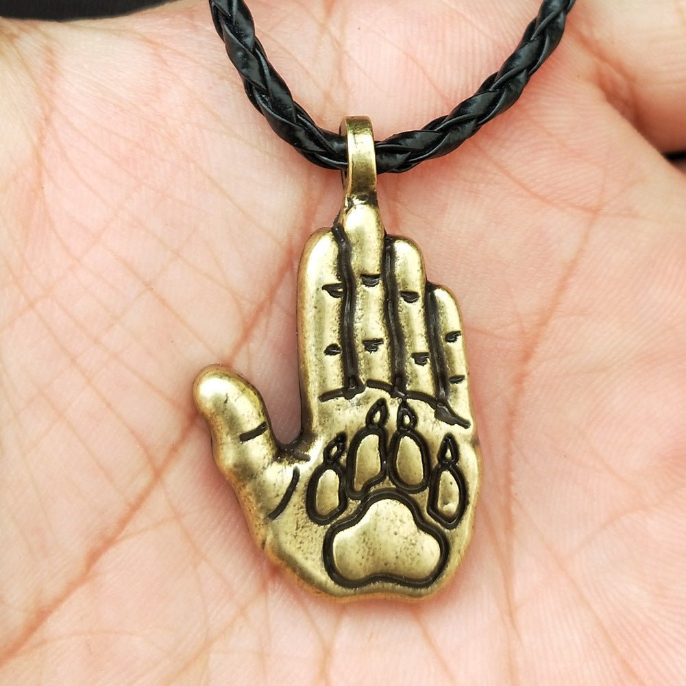 Viking Bear Claw Palm Pendant Necklace: A Symbol of Harmony with Nature