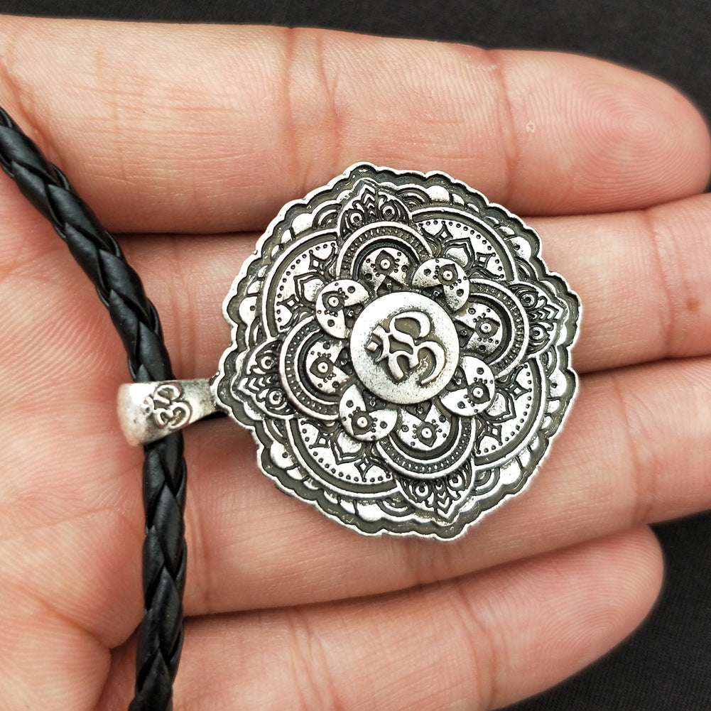 Indian Mythology Mandala OM Necklace with Spiritual Geometry - Men's Fashion Jewelry