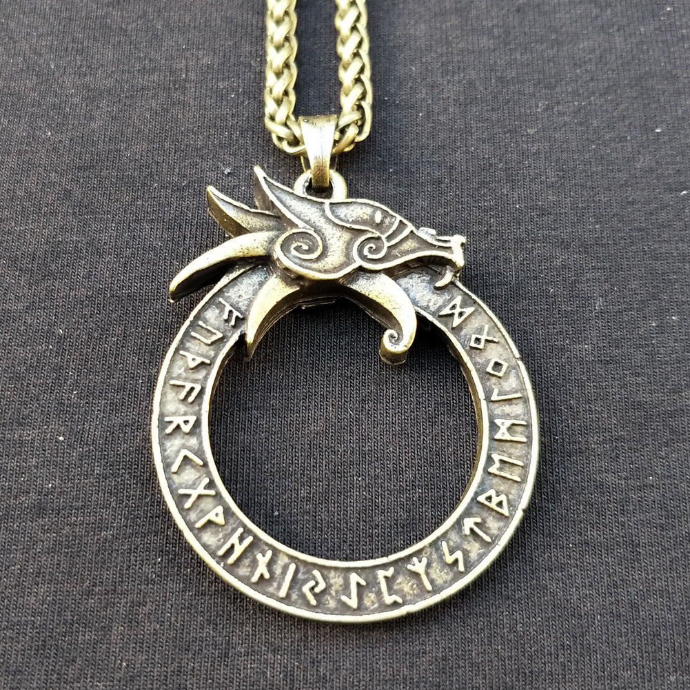 Dragon Rune Legacy Necklace for Men - Norse Mythology Jewelry