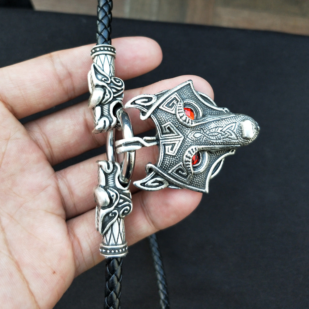 Legendary Viking Wolf Head Amulet Necklace - Men's Pendant by Planderful