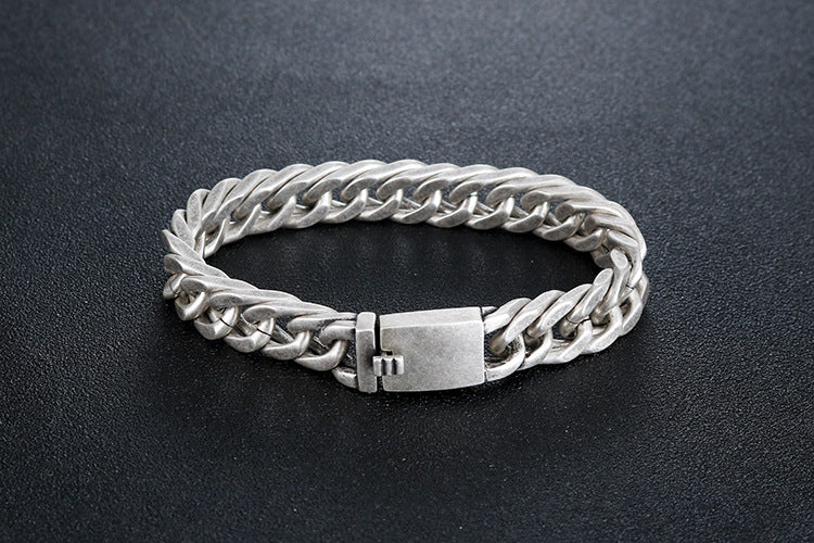 Retro Korean Titanium Steel Bracelet for Men - Trendy Silver Jewelry