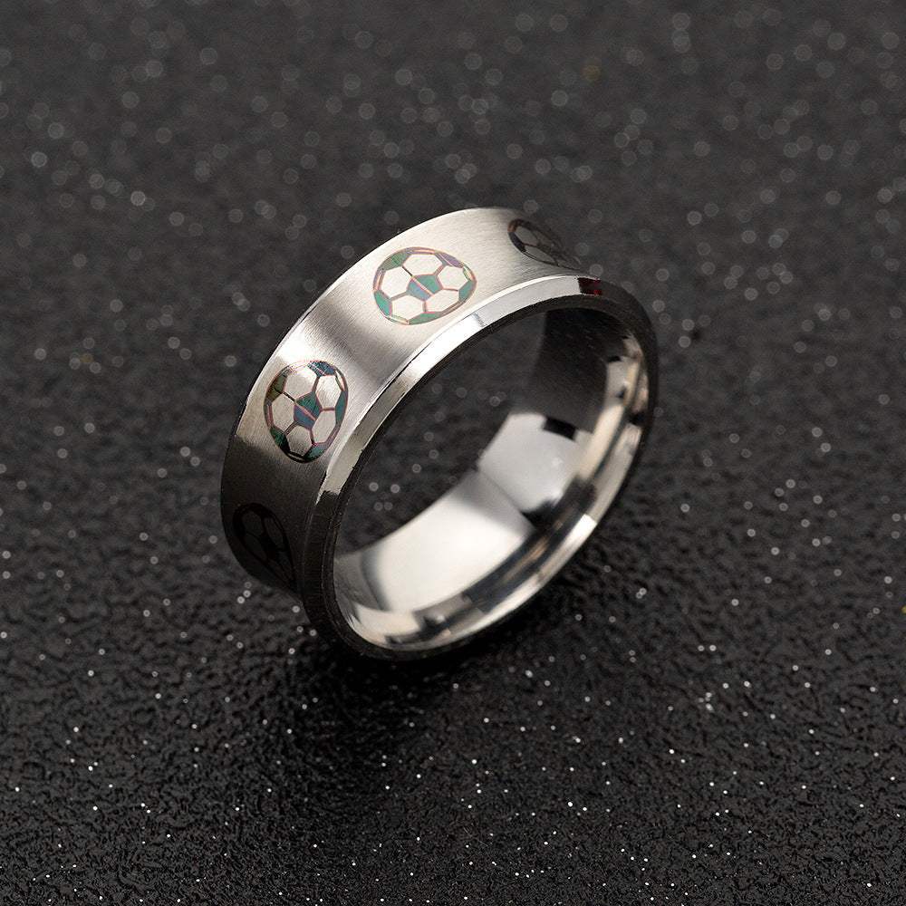 Football Ring for Men - Steel Cross Border Wholesale Jewelry by Planderful