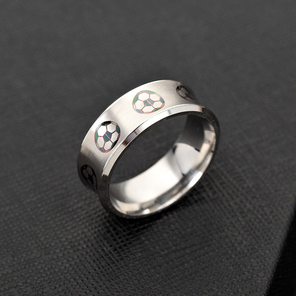 Football Ring for Men - Steel Cross Border Wholesale Jewelry by Planderful