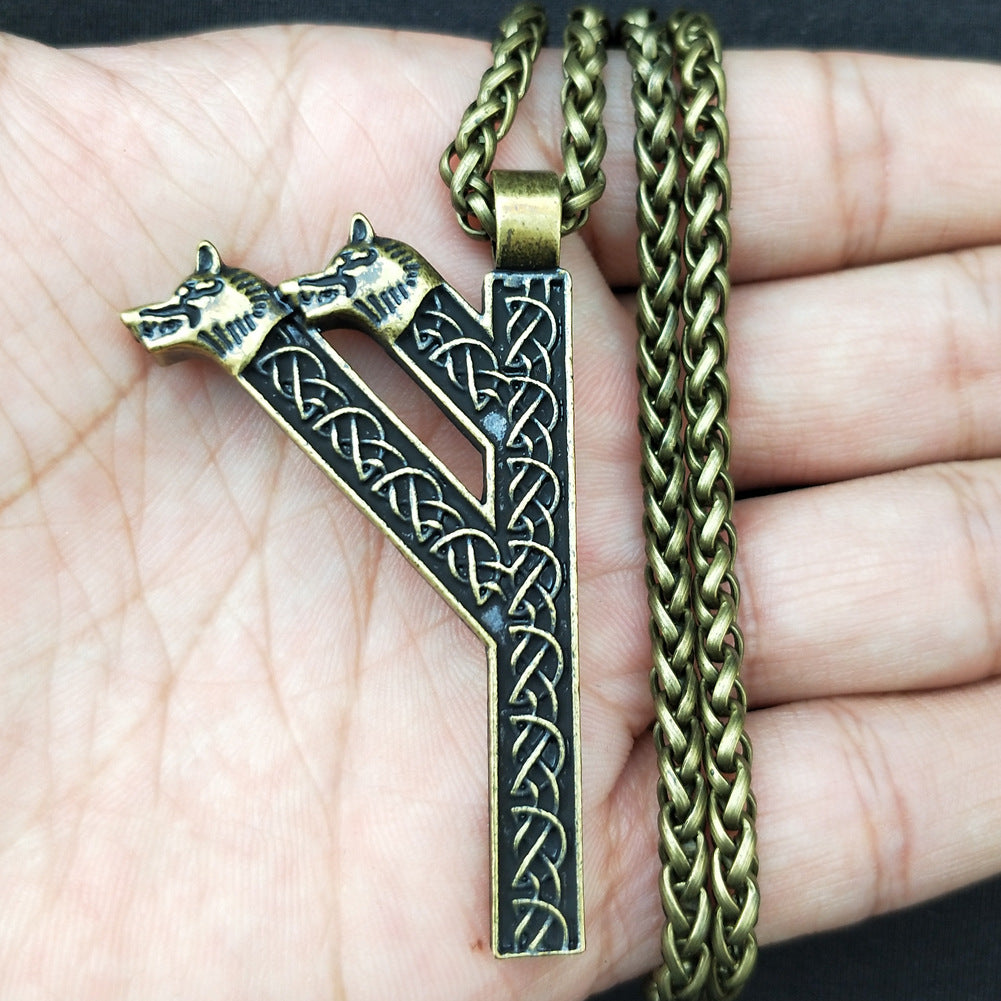 Viking Rune Flute Pendant Necklace for Men