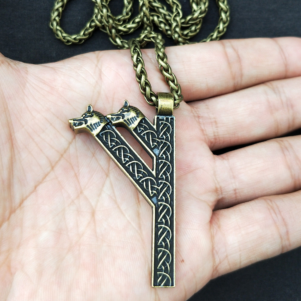 Viking Rune Flute Pendant Necklace for Men