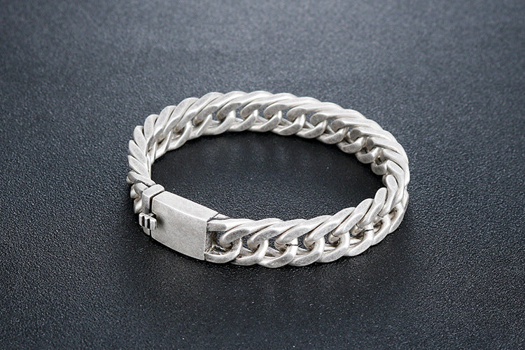 Retro Korean Titanium Steel Bracelet for Men - Trendy Silver Jewelry