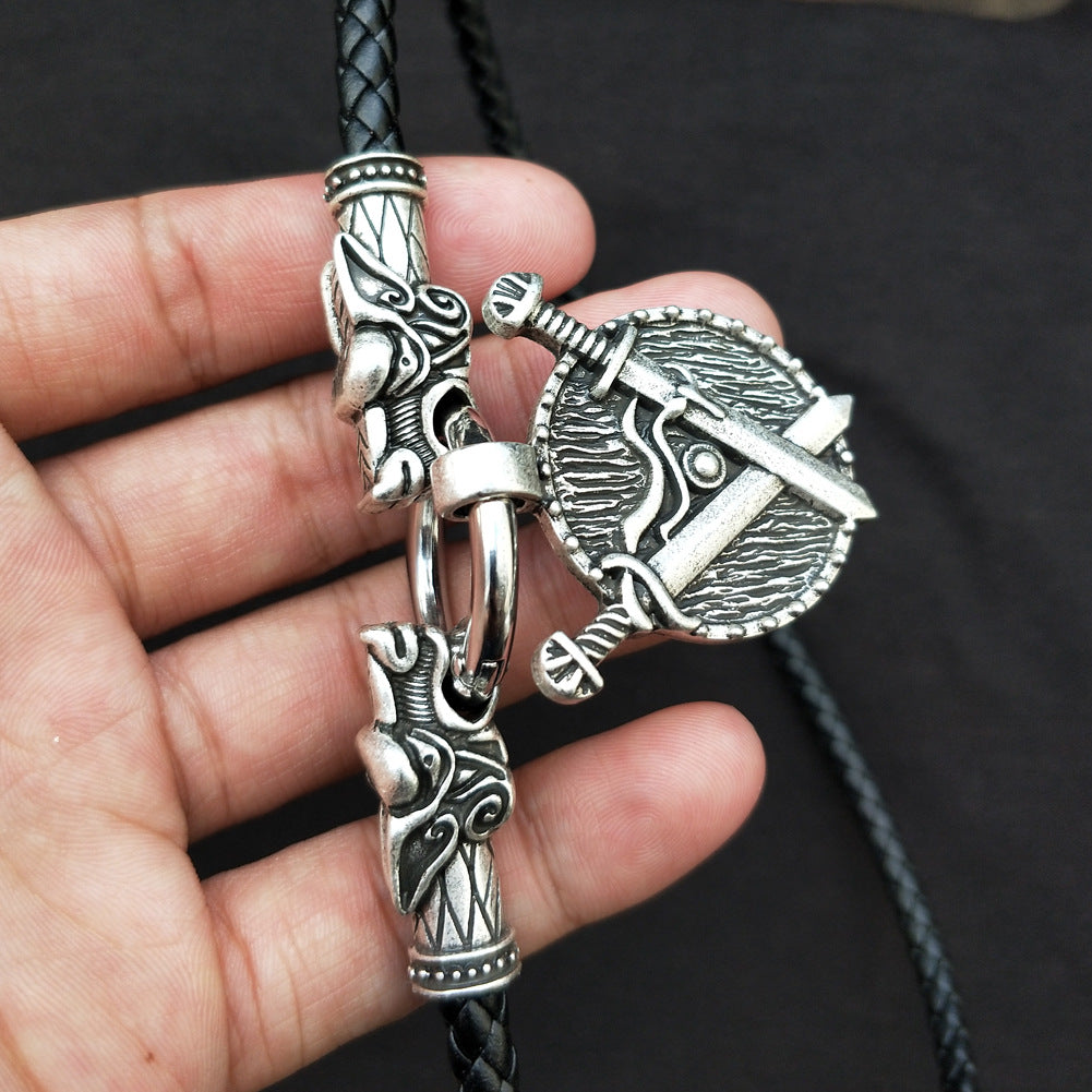 Warrior's Legacy Double Sword Pendant Necklace - Viking Medieval Jewelry