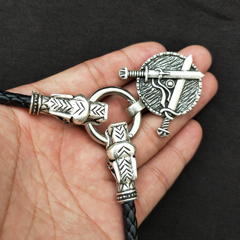 Warrior's Legacy Double Sword Pendant Necklace - Viking Medieval Jewelry