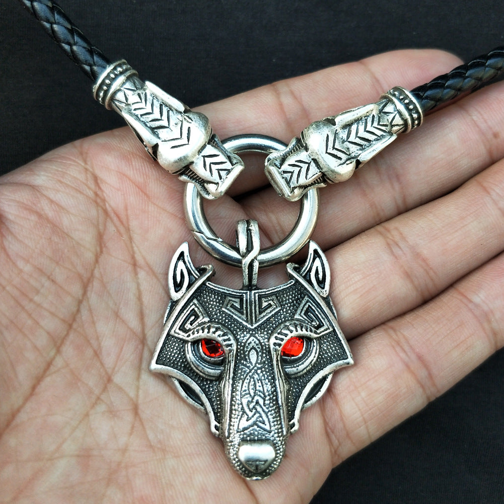 Legendary Viking Wolf Head Amulet Necklace - Men's Pendant by Planderful