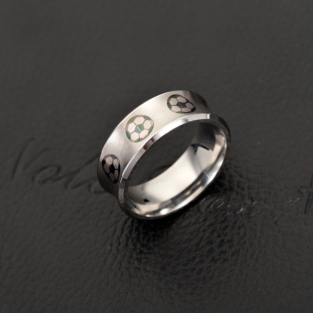 Football Ring for Men - Steel Cross Border Wholesale Jewelry by Planderful