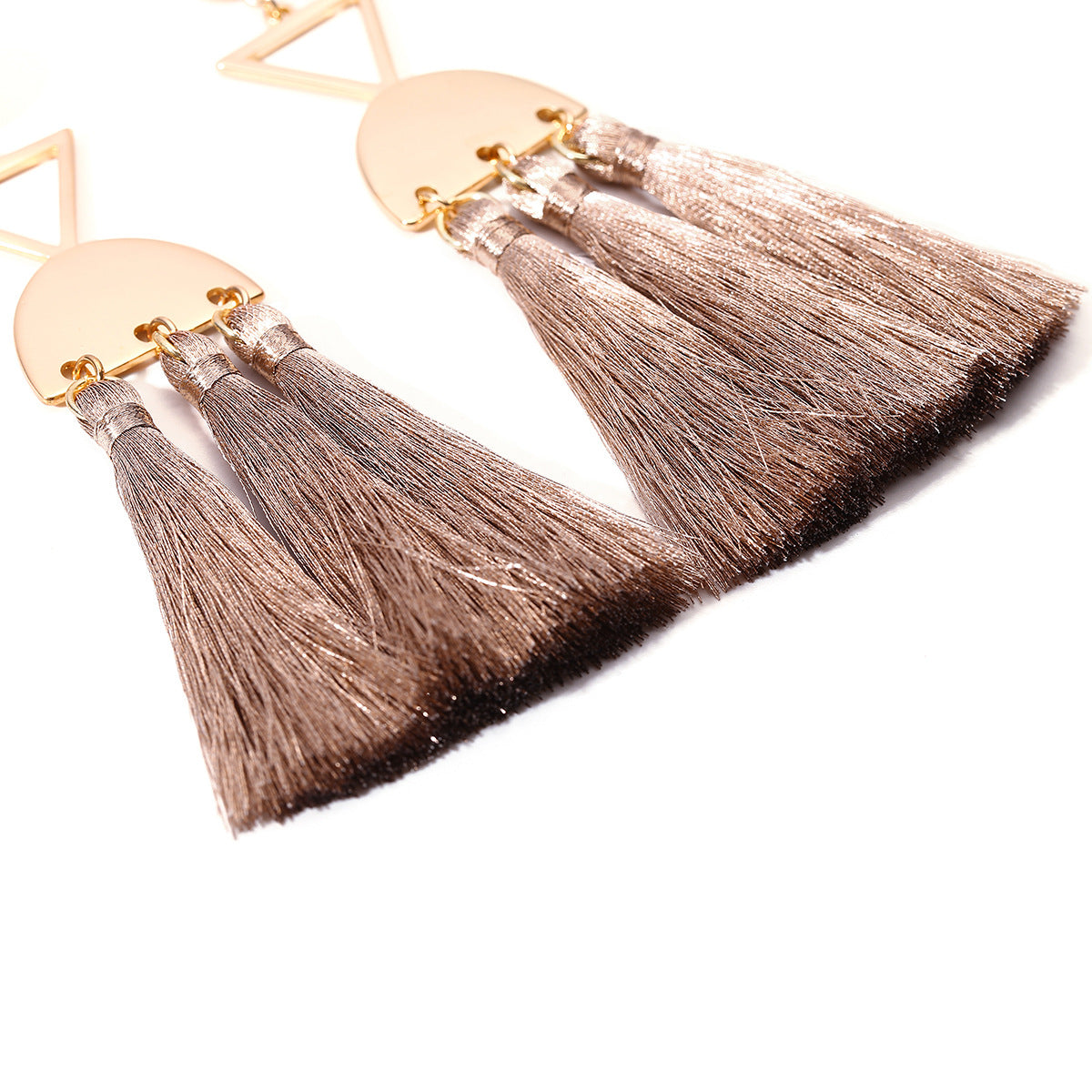 Retro Tassel Earrings: Vienna Verve Alloy Triangle Hollow Ear Jewelry