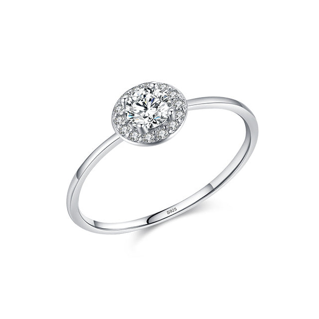 Everyday Genie Sterling Silver Zircon Ring in Size 5-10