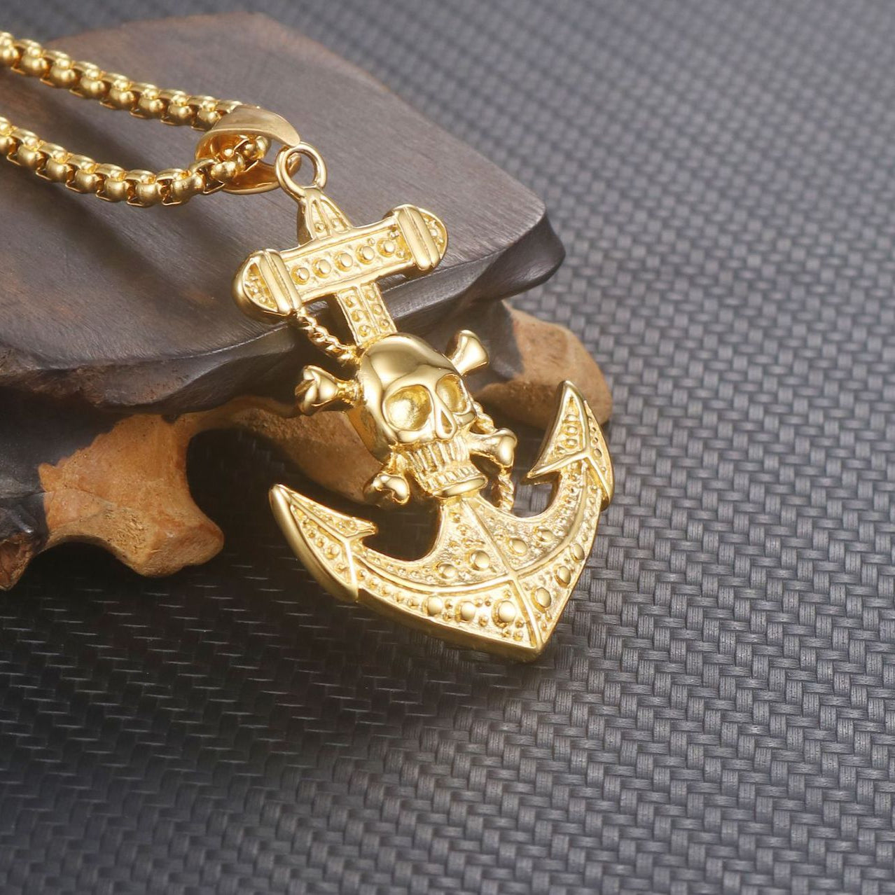 Titanium Steel Skull Ship Pendant for Men - Stylish and Simple Design