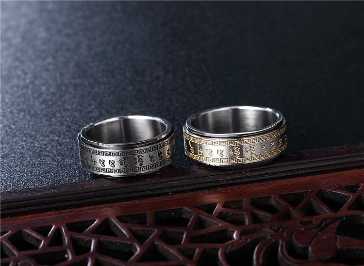 Men's Rotating Titanium Steel Ring for Wholesale Jewelry