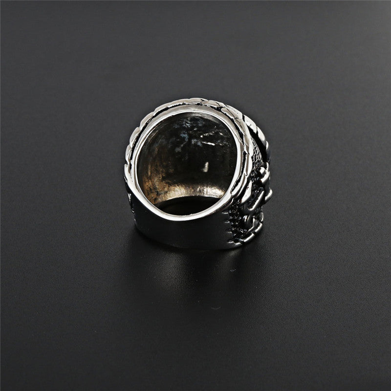 Titanium Steel Compass Ring for Men - Retro Naval Wind Trendy Design