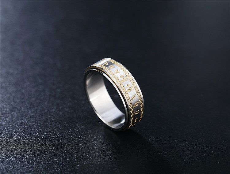 Men's Rotating Titanium Steel Ring for Wholesale Jewelry