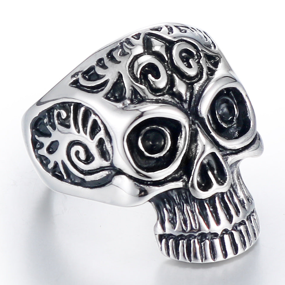 Bold Retro Religious Skull Ring - Men's Fashion Titanium Steel Jewelry