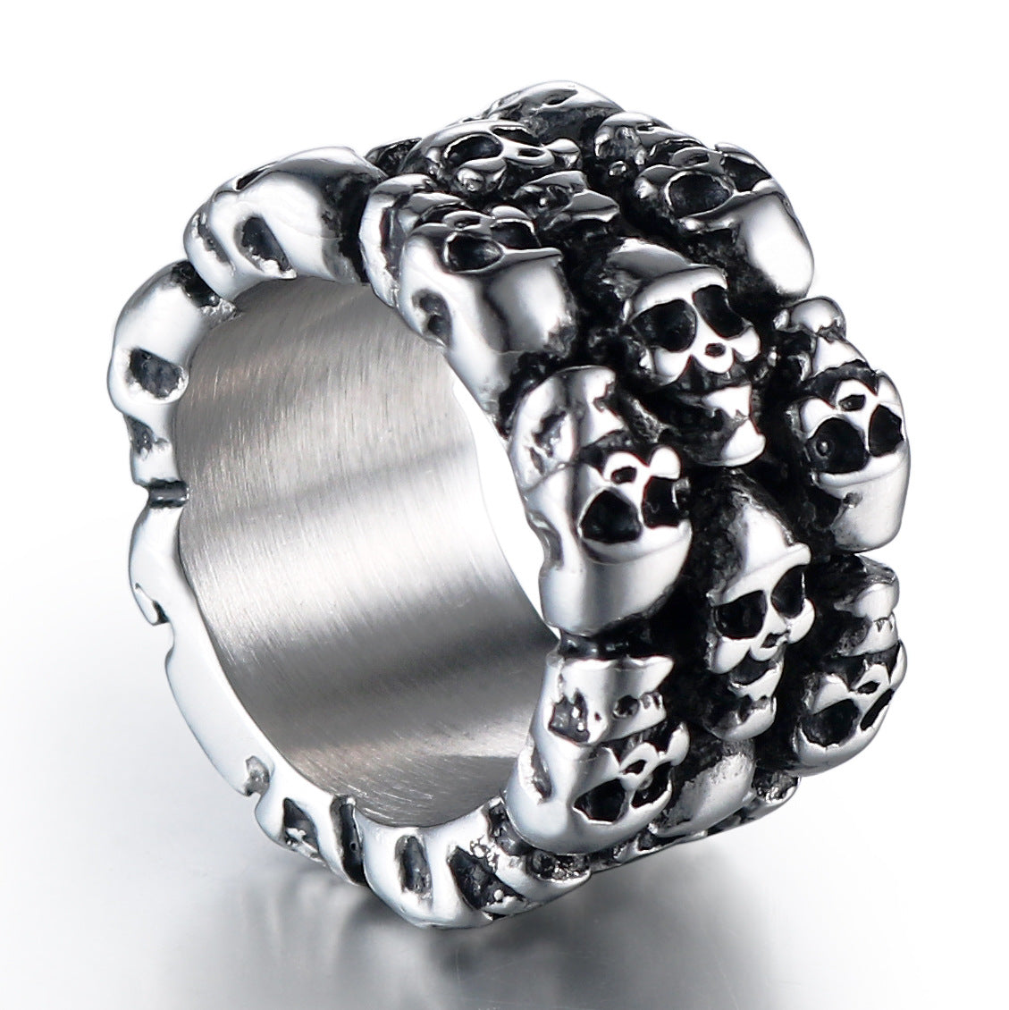 Titanium Steel Skull Ring for Men - Wholesale Nightclub Jewelry with Dominant Style