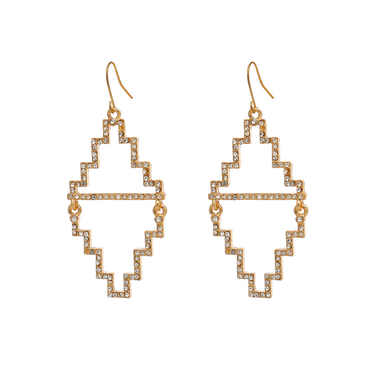 New Geometric Gold Earrings with Diamond Accents from Vienna Verve Collection