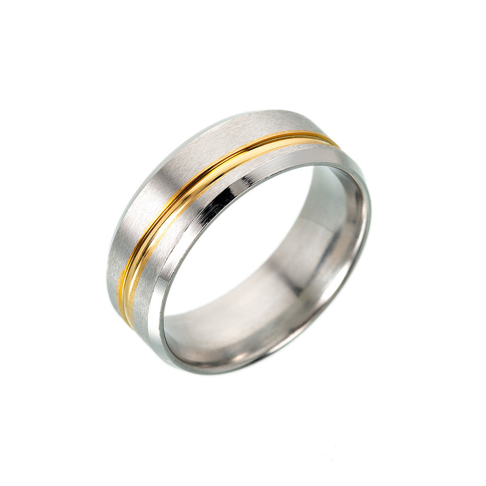 Gold Frosted Steel Men's Ring - Everyday Genie Collection