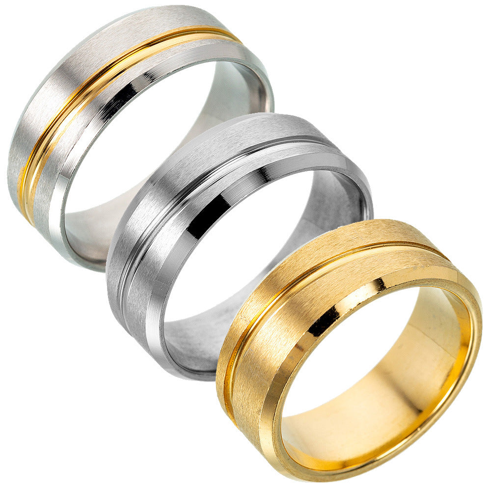 Gold Frosted Steel Men's Ring - Everyday Genie Collection