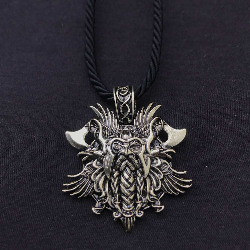 Nordic Warrior Pendant Necklace - Metal Viking Cross Jewelry