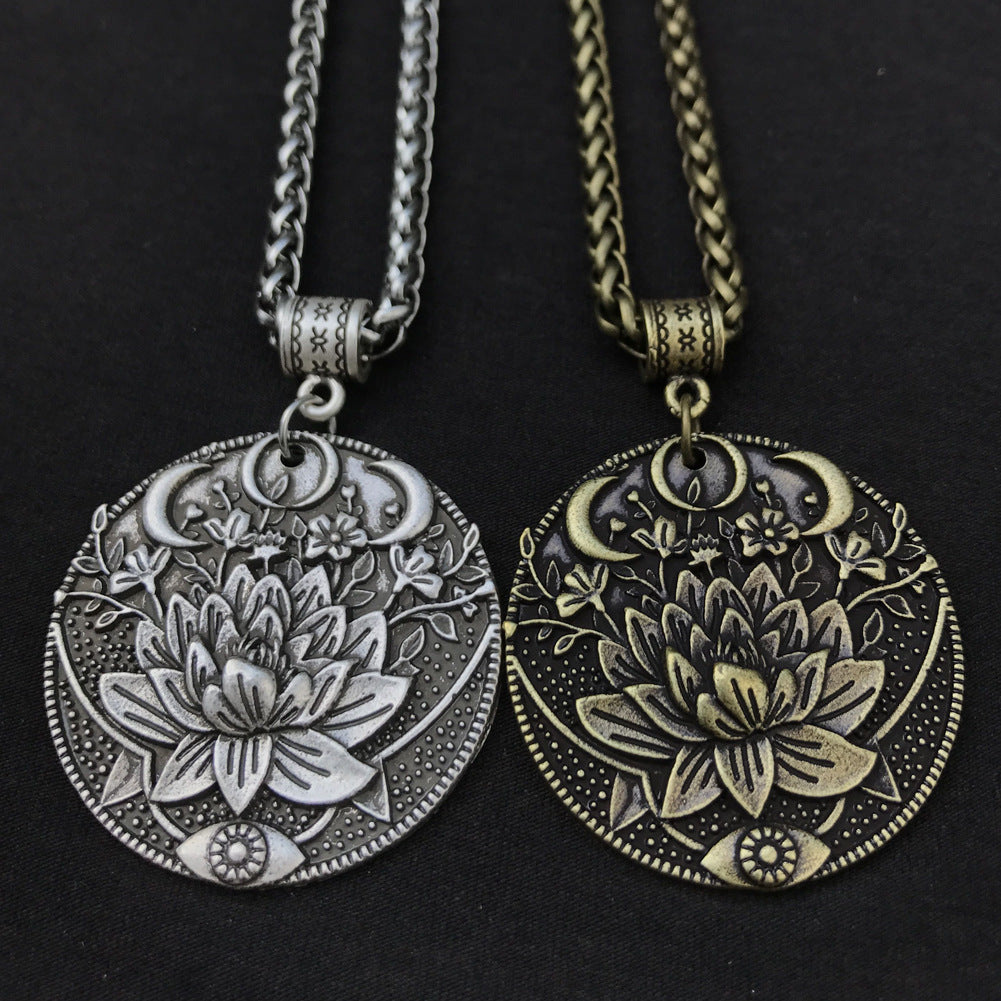 Mystical Moon Datura Flower Necklace - Norse Legacy Collection