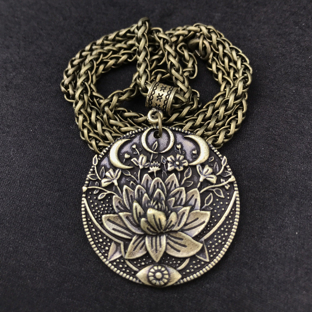 Mystical Moon Datura Flower Necklace - Norse Legacy Collection