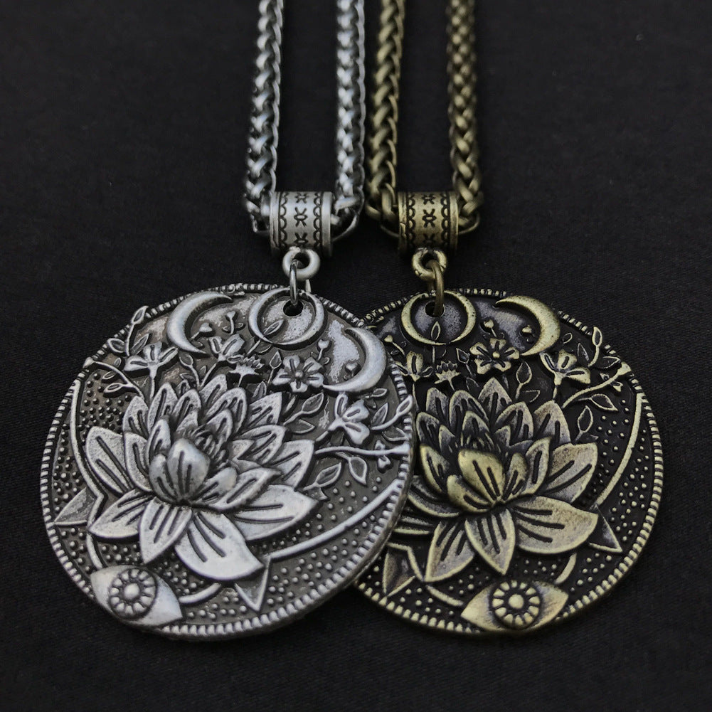 Mystical Moon Datura Flower Necklace - Norse Legacy Collection