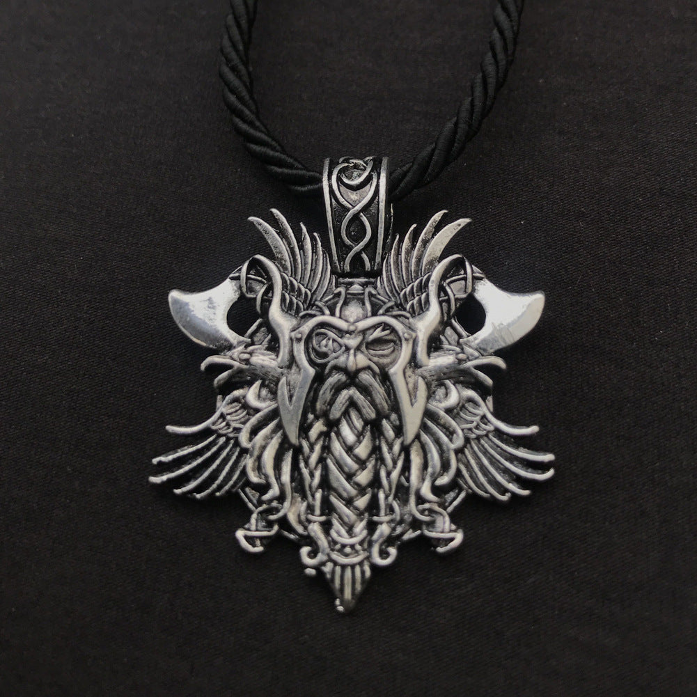 Nordic Warrior Pendant Necklace - Metal Viking Cross Jewelry