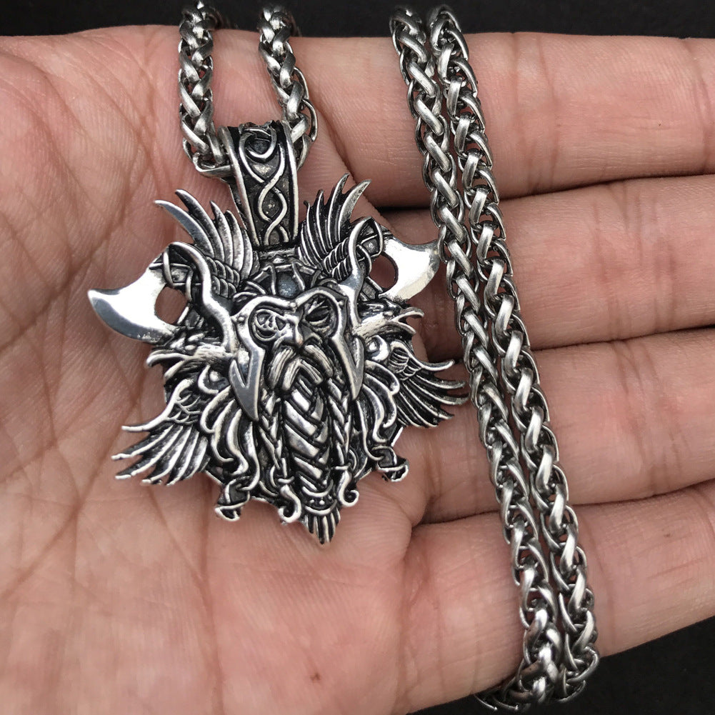 Nordic Warrior Pendant Necklace - Metal Viking Cross Jewelry