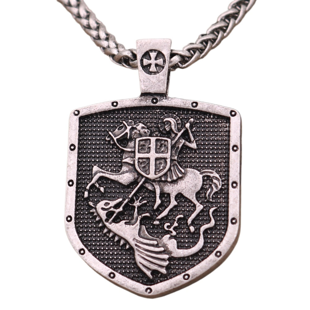 Warrior's Protection Necklace: Stylish European & American Men's Jewelry