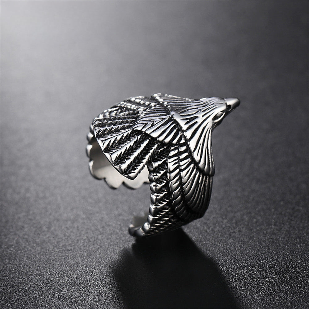 Domineering Flying Eagle Titanium Steel Ring for Men