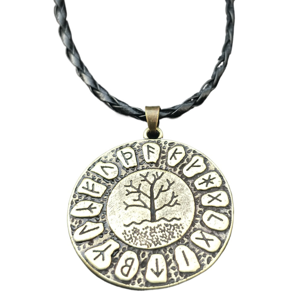 Viking Rune Tree of Life Necklace with Dragon Soul Pendant