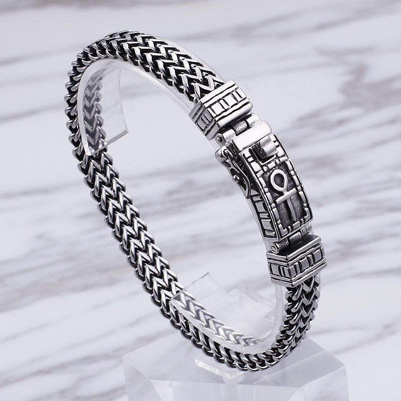 European and American Hip-Hop Double-Row Chain Bracelet for Men - Punk Titanium Steel Trend Accessories