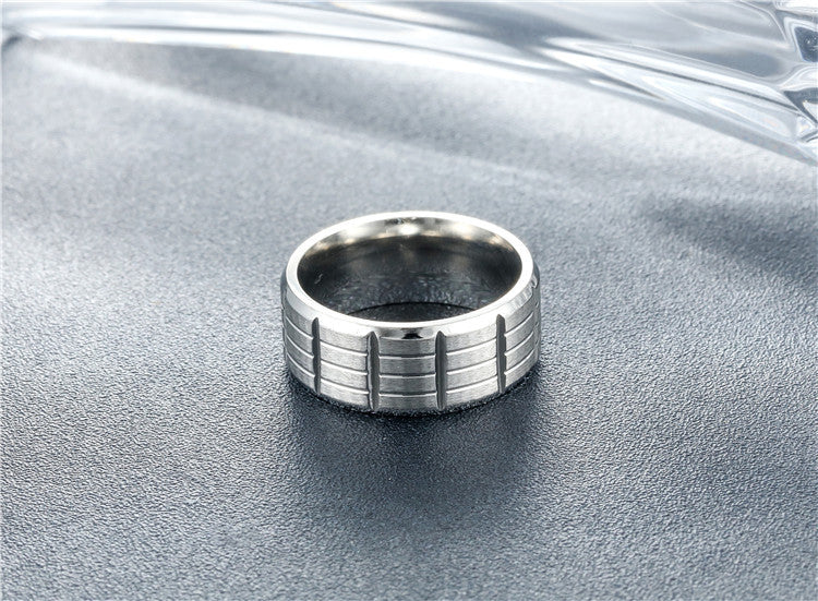 Stylish Everyday Genie Men's Titanium Steel Ring in Sizes 6-13